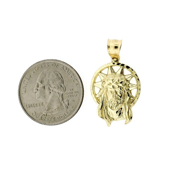 10K Real Gold Rope Chain and Jesus Face Head Pendant Set - Picture 6 of 11